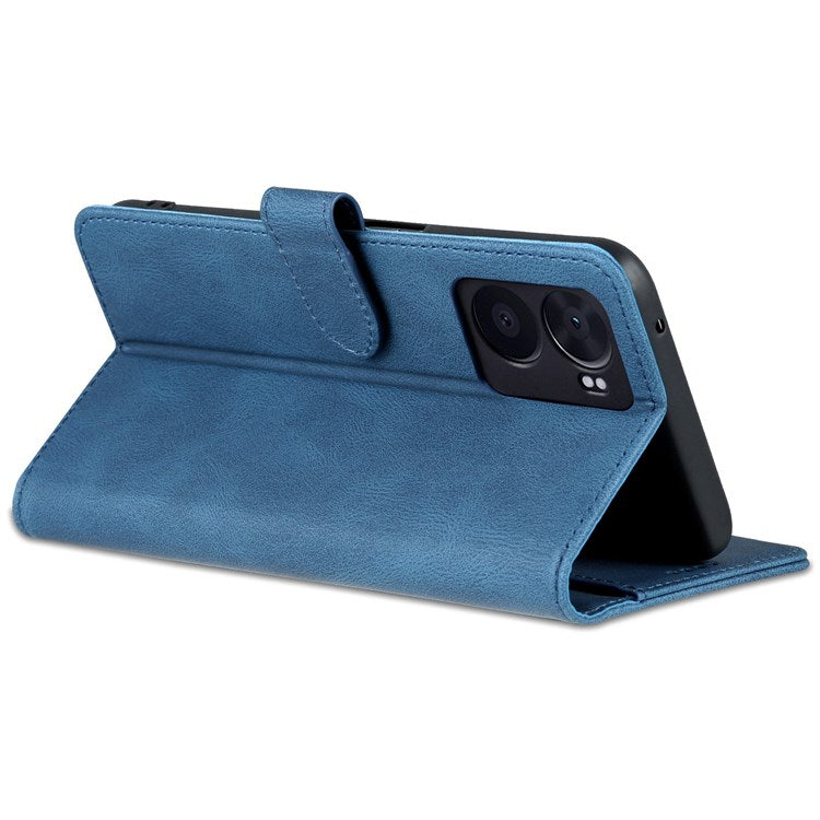 AZNS For Oppo A57 (2022) 5G / A77 5G / OnePlus Nord N300 5G PU Leather Flip Folio Case Wallet Stand Magnetic Closure TPU Shockproof Interior Protective Cover - Blue
