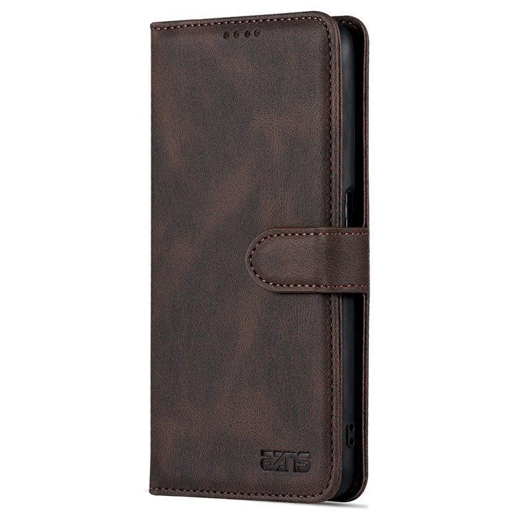 AZNS For Oppo A57 (2022) 5G / A77 5G / OnePlus Nord N300 5G PU Leather Flip Folio Case Wallet Stand Magnetic Closure TPU Shockproof Interior Protective Cover - Brown