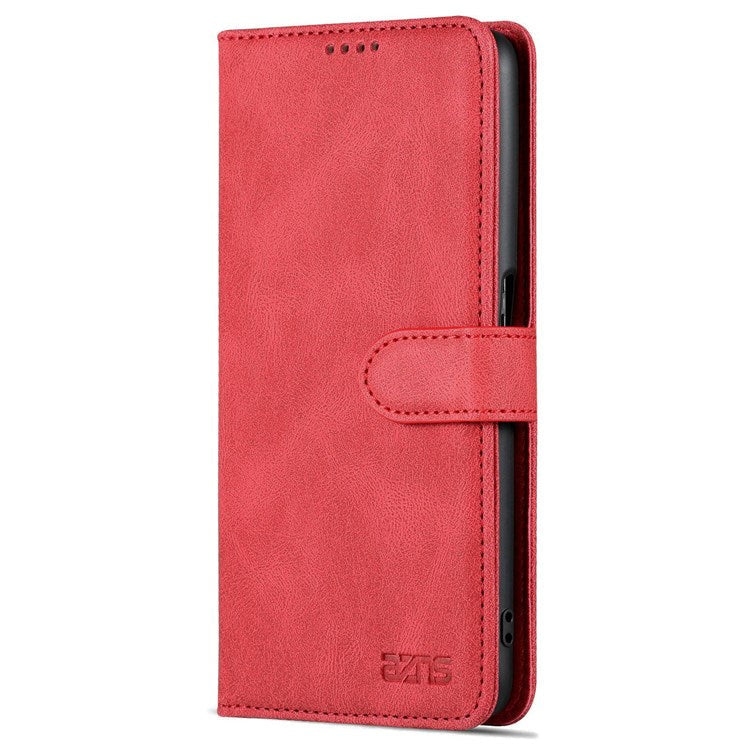 AZNS For Oppo A57 (2022) 5G / A77 5G / OnePlus Nord N300 5G PU Leather Flip Folio Case Wallet Stand Magnetic Closure TPU Shockproof Interior Protective Cover - Red