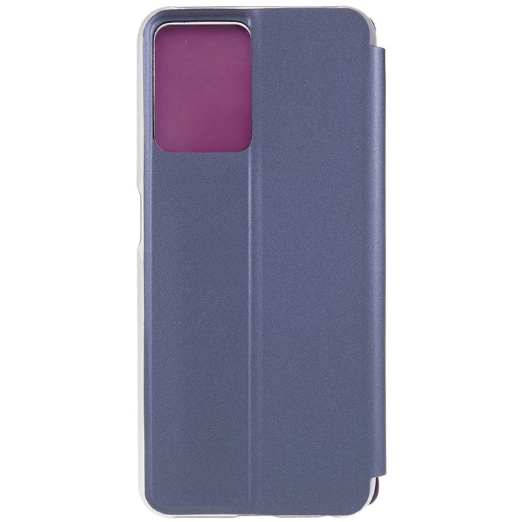 For Realme 9 Pro 5G / 9 5G / 9 5G / V25 5G Drop-proof Smart View Window Mirror Case Electroplate Stand PU Leather Full Body Protective Cover - Purple