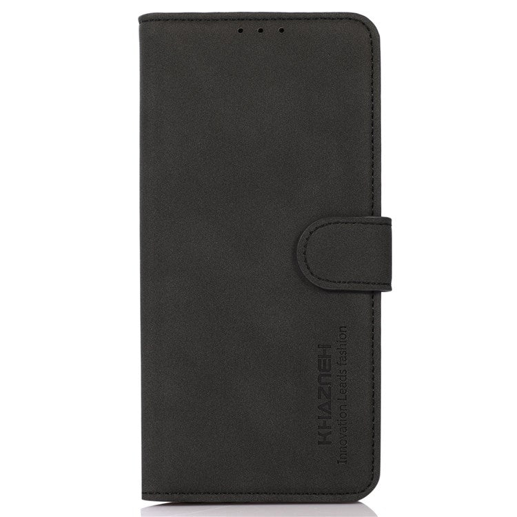 KHAZNEH For Oppo Reno8 Pro 5G (Global Version) / Reno8 Pro+ (China) 5G Magnetic Clasp Textured PU Leather + TPU Stand Wallet Phone Case Cover - Black