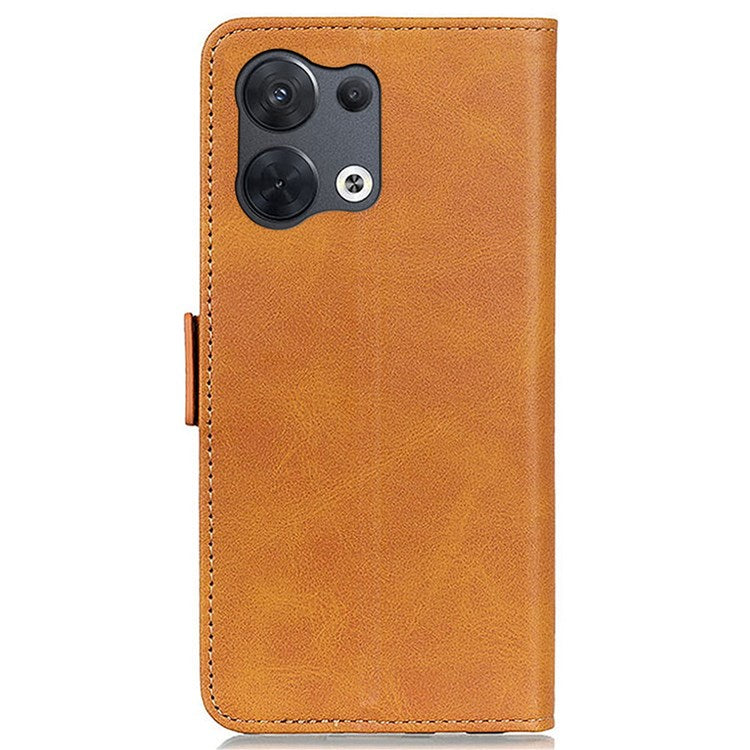 PU Leather Wallet Case for Oppo Reno8 Pro+ (China) 5G / Reno8 Pro 5G (Global Version), Foldable Stand Magnetic Closure Phone Cover - Yellow