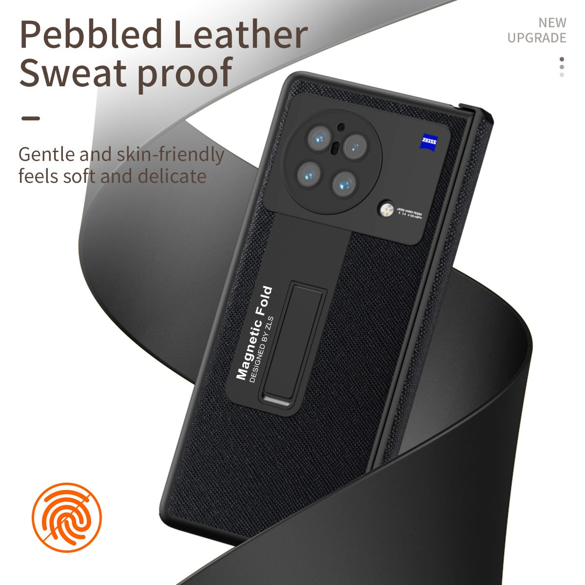 For vivo X Fold Shockproof Phone Case PU Leather + Hard PC Protective Shell Kickstand Case with Stylus - Black