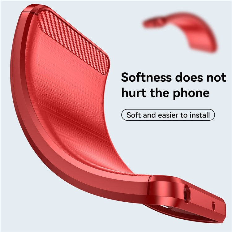 Brushed Surface Phone Case for Realme GT Neo3, Light Slim TPU Phone Case Carbon Fiber Texture Cover - Red