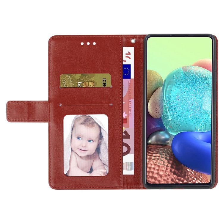 For Realme GT Neo2 5G HT01 Imprinted Y-Shaped Lines Phone Case Anti-Fall PU Leather Stand Wallet Feature Shell with Strap - Brown