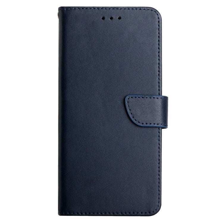For vivo X80 Lite 5G / V25 5G HT02 Nappa Texture Genuine Leather Wallet Phone Case Solid Color Stand Magnetic Closure Protective Cover - Blue