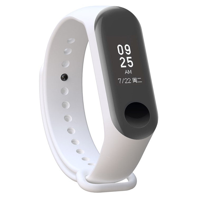 For Xiaomi Mi Smart Band 4 / Mi Band 3 Adjustable Soft Silicone Watch Band + Full Covering TPU Screen Protector - White