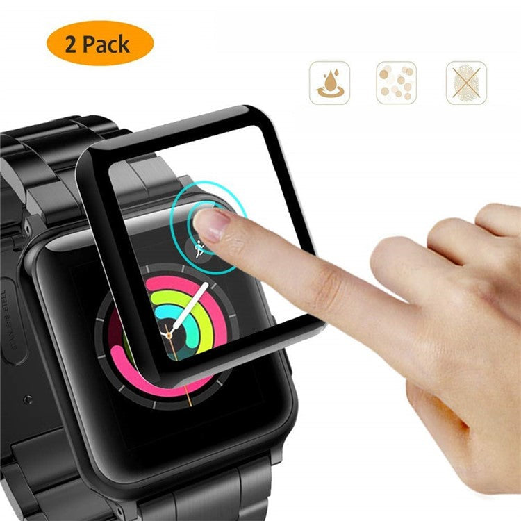 2Pcs/Pack 3D Curved Edges Soft Full Screen Tempered Glass Protector for Apple Watch Series 4 40mm