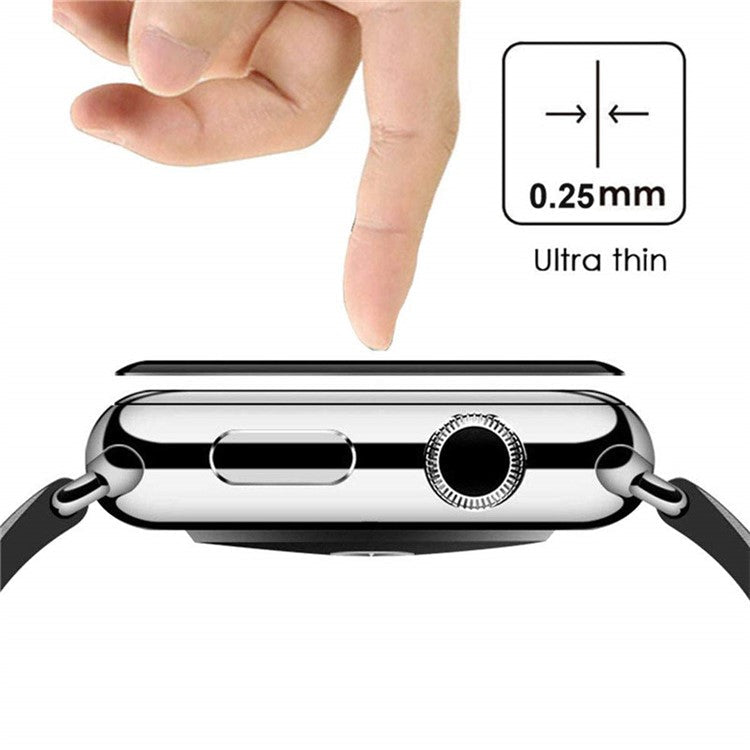 2Pcs/Pack 3D Curved Edges Soft Full Screen Tempered Glass Protector for Apple Watch Series 4 40mm