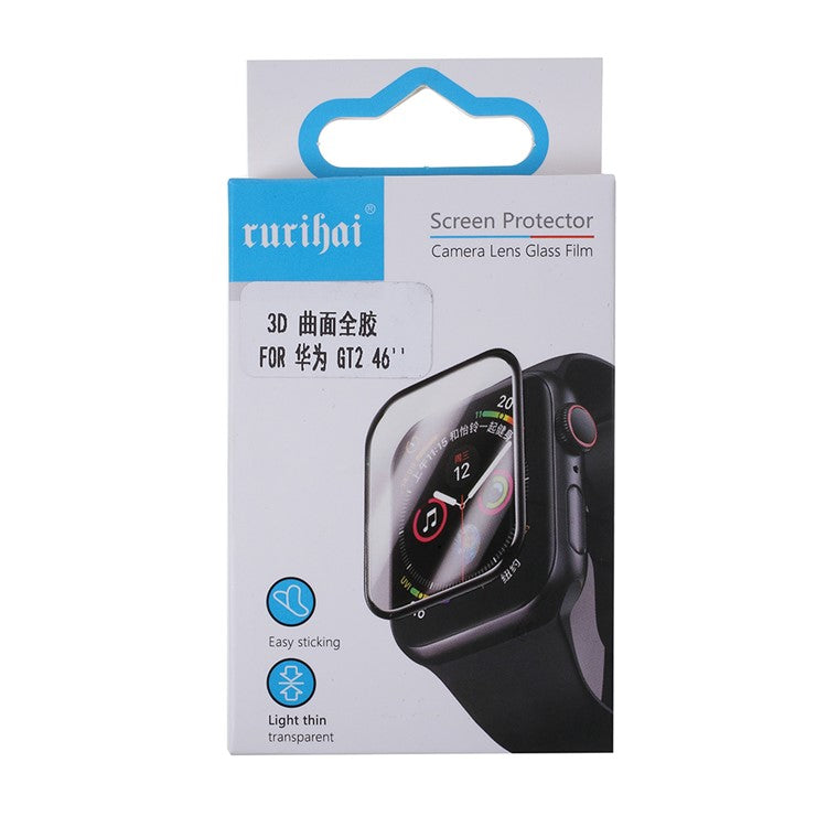 RURIHAI 3D Curved 0.26mm Full Glue Watch Screen Protector Film for Huawei GT2 46mm