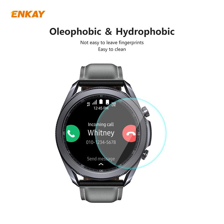 HAT PRINCE 2 Pcs/Set 0.2mm 9H 2.15D Arc Edge Tempered Glass Watch Screen Film for Samsung Galaxy Watch 3 45mm
