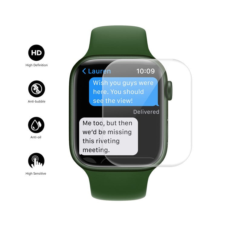 ENKAY HAT PRINCE 2Pcs / Set 3D Curved Hot Bending Full Coverage PET Soft Film for Apple Watch Series 9 / 8 / 7 45mm - Transparent