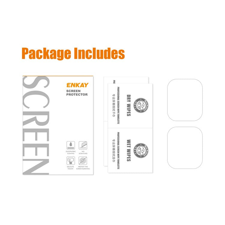 ENKAY HAT PRINCE 2Pcs / Set 3D Curved Hot Bending Full Coverage PET Soft Film for Apple Watch Series 9 / 8 / 7 45mm - Transparent