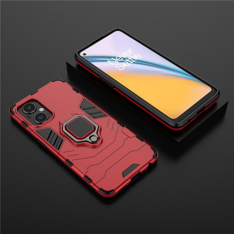 Ring Kickstand Fall Protection PC + TPU Phone Case Protective Cover for OnePlus Nord N20 5G / Reno8 Lite 5G - Red