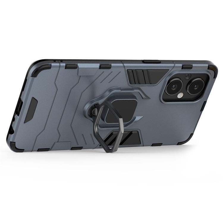 Ring Kickstand Fall Protection PC + TPU Phone Case Protective Cover for OnePlus Nord N20 5G / Reno8 Lite 5G - Blue
