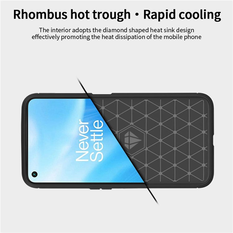 MOFI JK TPU Series-1 for OnePlus Nord N200 5G/Oppo A54 5G/A74 5G/A93 5G Anti-Scratch Carbon Fiber Design Brushed Surface Phone Case Flexible TPU Shockproof Phone Back Cover - Blue
