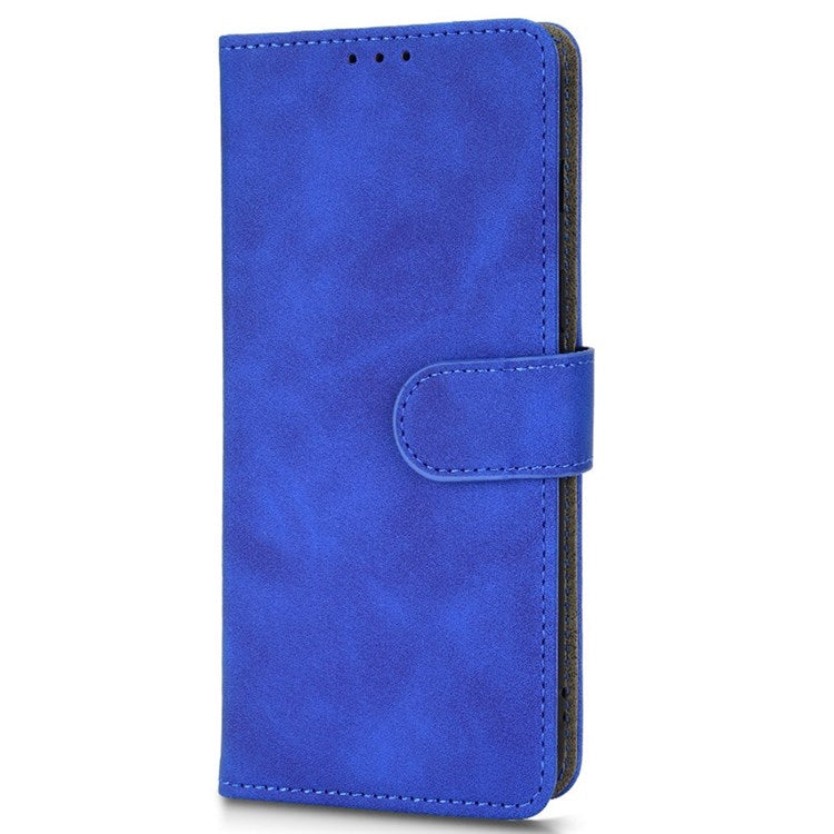 For OnePlus Nord 2T 5G Anti-Fall Flip Case Wallet Skin-Touch Feeling PU Leather Magnetic Cellphone Case Stand - Blue
