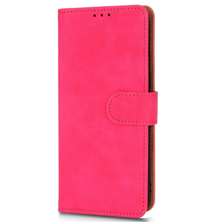 For OnePlus Nord 2T 5G Anti-Fall Flip Case Wallet Skin-Touch Feeling PU Leather Magnetic Cellphone Case Stand - Rose