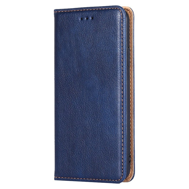 For OnePlus Nord 2T 5G PU Leather Foldable Stand Phone Cover Magnetic Auto-absorbed Wallet Folio Flip Case - Blue