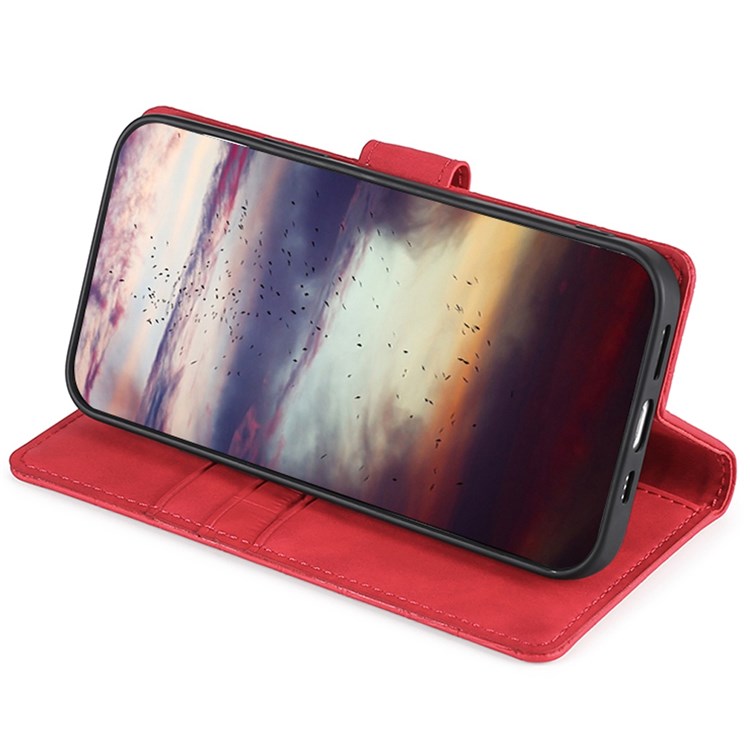 For OnePlus Nord 2T 5G Shockproof Leather Case Stand Wallet Crocodile Texture Skin-touch Feeling Phone Cover - Red