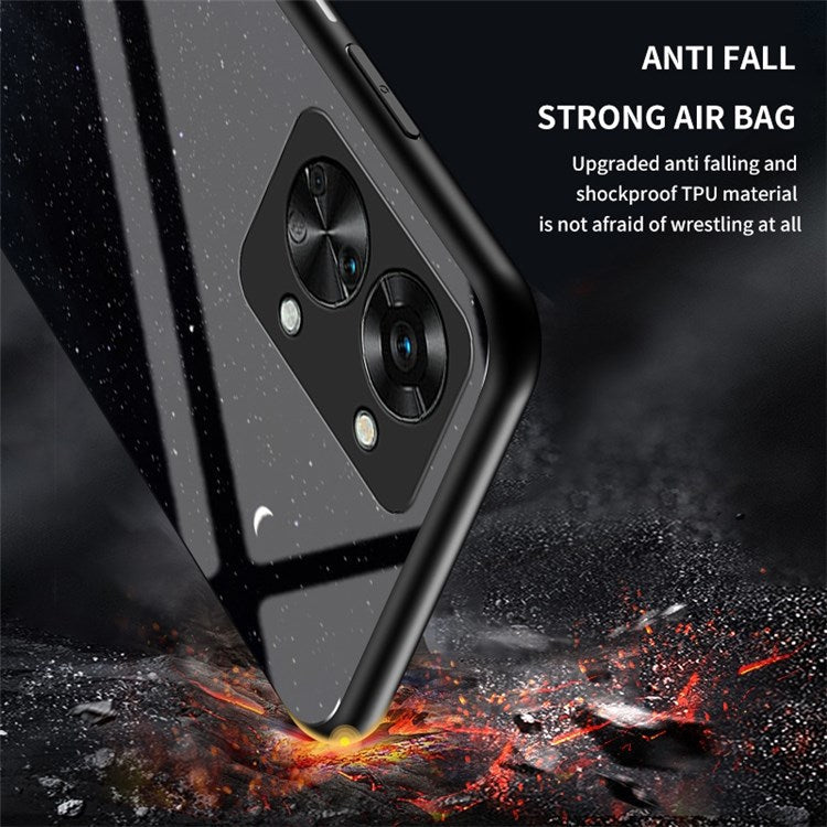 For OnePlus Nord 2T 5G Anti-Drop Starry Sky Pattern Tempered Glass Back+Hard PC+TPU Wear-Resistant Cover - Dream Starry Sky