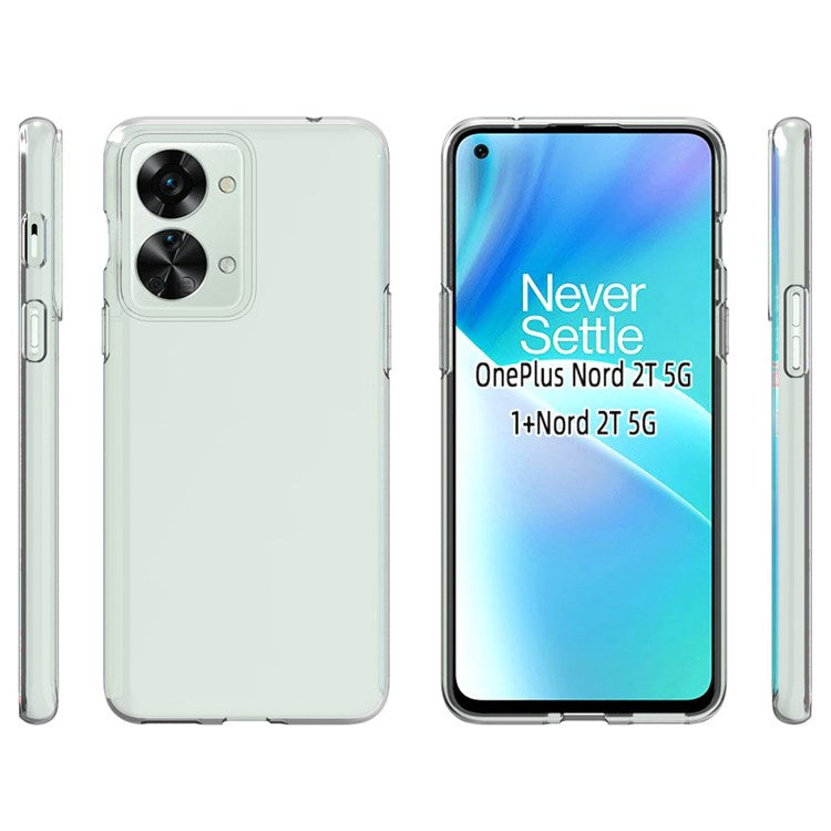 10Pcs/Pack For OnePlus Nord 2T 5G Anti-dust Phone Case Precise Cutouts Clear TPU Inner Watermark-Free Phone Cover