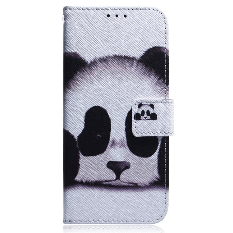 For OnePlus Nord 2T 5G Shockproof PU Leather Phone Case Anti-drop Pattern Printing Wallet Stand Magnetic Cover with Strap - Panda