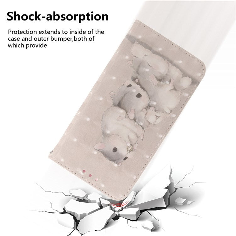 For OnePlus Nord 2T 5G Drop-proof Wallet Case 3D Pattern Printing PU Leather Wrist Strap Stand Feature Flip Cover - Stacking Squirrels