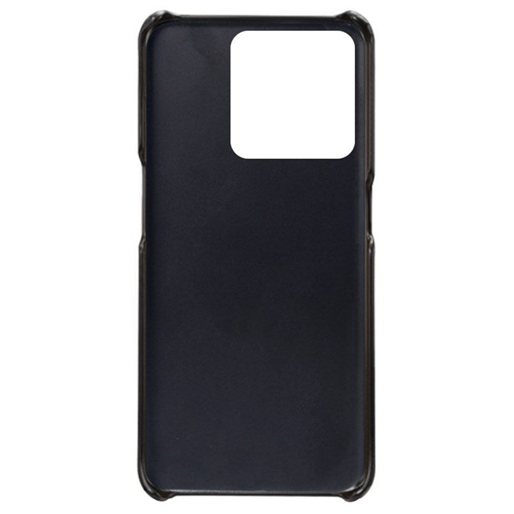Anti-scratch Phone Case Card Holder for OnePlus Ace Racing 5G, PU Leather Coated Hard PC Ultra-thin Back Cover Shell - Black