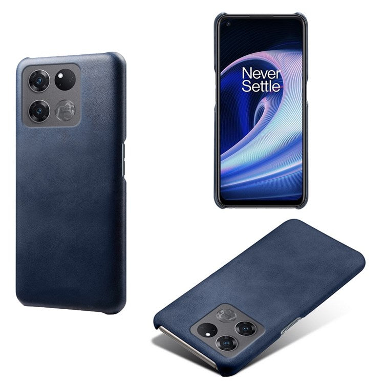 For OnePlus Ace Racing 5G Ultra-thin Phone Case Calf Textured PU Leather Coating Shockproof Hard PC Protective Cover - Blue