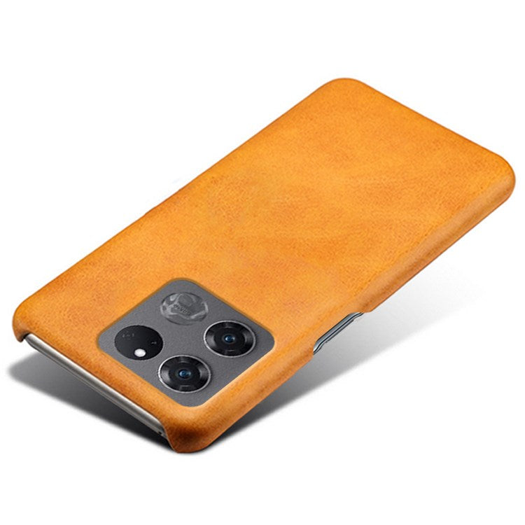 For OnePlus Ace Racing 5G Ultra-thin Phone Case Calf Textured PU Leather Coating Shockproof Hard PC Protective Cover - Orange