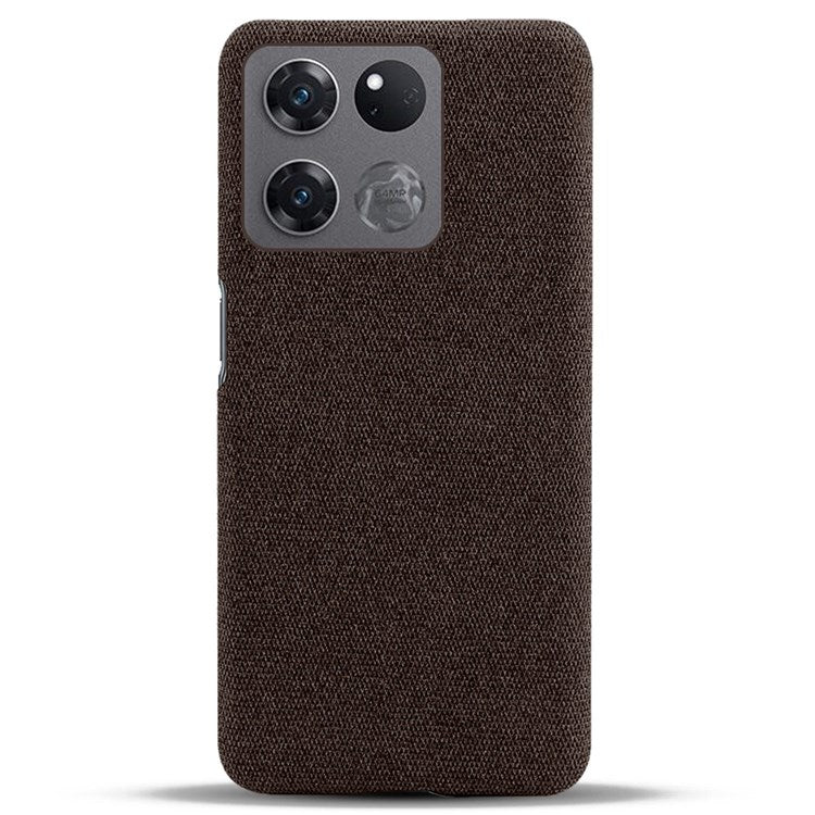 For OnePlus Ace Racing 5G Anti-fall Hard PC + Cloth Phone Cover Solid Color Wear-resistant Mobile Phone Case - Brown