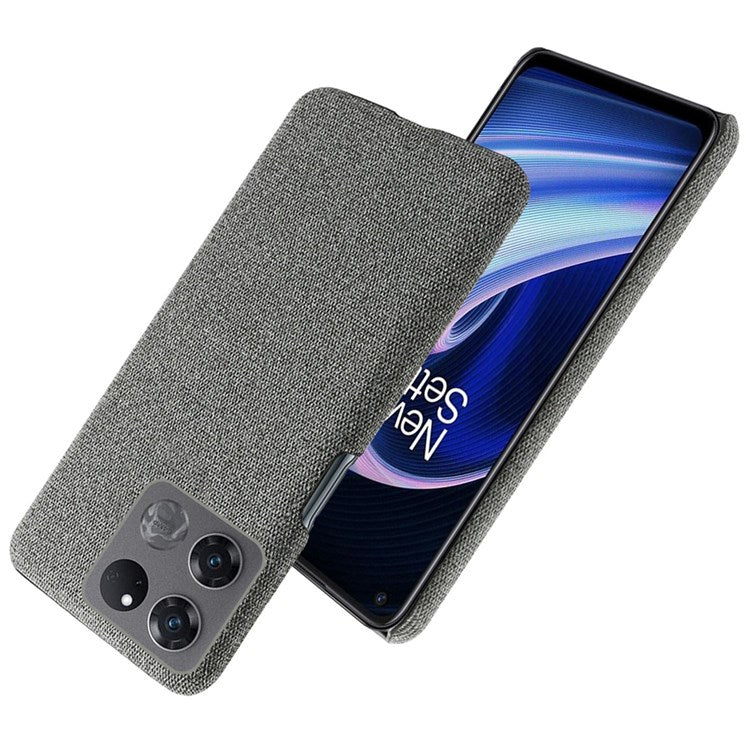 For OnePlus Ace Racing 5G Anti-fall Hard PC + Cloth Phone Cover Solid Color Wear-resistant Mobile Phone Case - Grey
