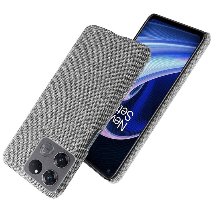 For OnePlus Ace Racing 5G Anti-fall Hard PC + Cloth Phone Cover Solid Color Wear-resistant Mobile Phone Case - Light Grey