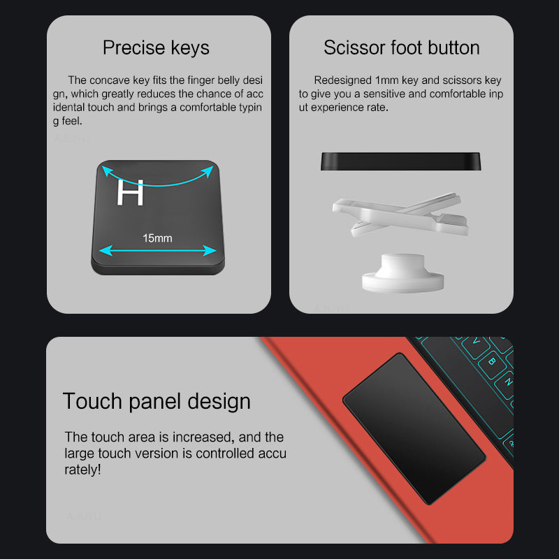 JIUYU for iPad Pro 11-inch (2020) / (2021) Bluetooth Wireless Magnetic Keyboard + Stand Tablet Cover with Pencil Holder - Orange