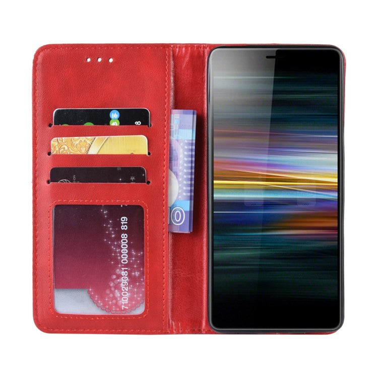 Vintage Style PU Leather Wallet Phone Case for Sony Xperia L3 - Red