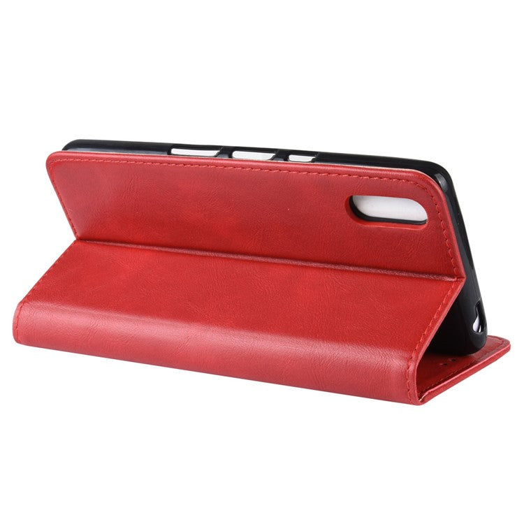 Vintage Style PU Leather Wallet Phone Case for Sony Xperia L3 - Red