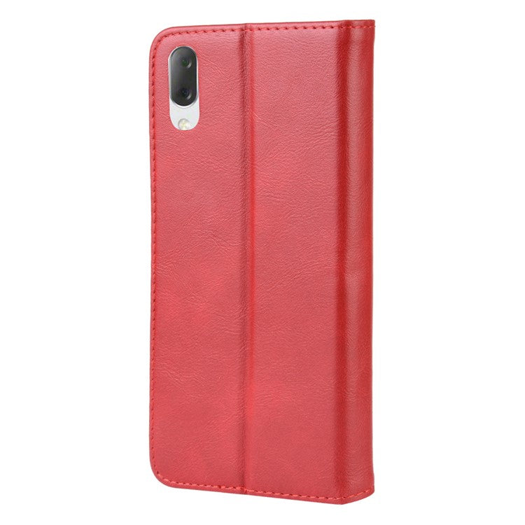 Vintage Style PU Leather Wallet Phone Case for Sony Xperia L3 - Red