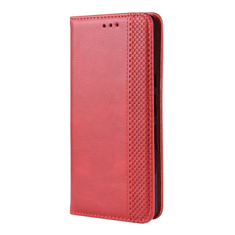 Vintage Style PU Leather Wallet Phone Case for Sony Xperia L3 - Red