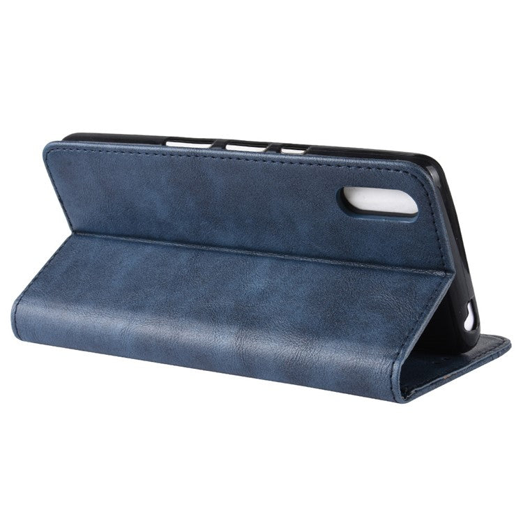 Vintage Style PU Leather Wallet Phone Case for Sony Xperia L3 - Blue