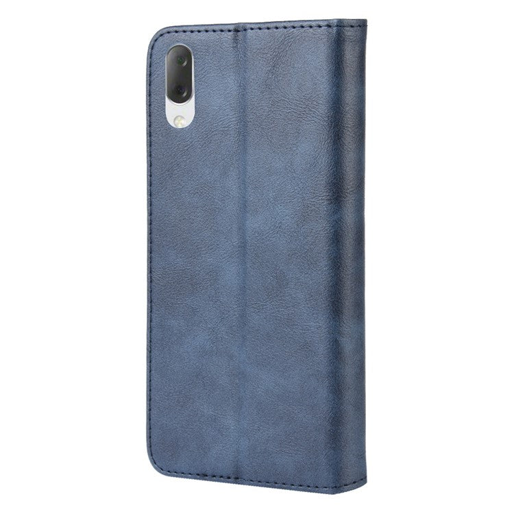 Vintage Style PU Leather Wallet Phone Case for Sony Xperia L3 - Blue