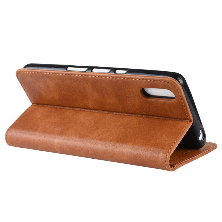Vintage Style PU Leather Wallet Phone Case for Sony Xperia L3 - Brown