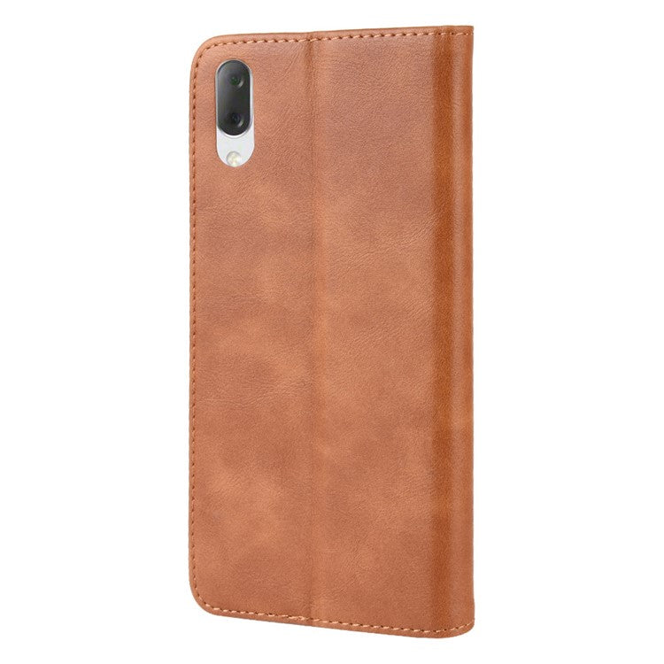 Vintage Style PU Leather Wallet Phone Case for Sony Xperia L3 - Brown