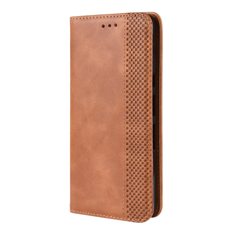 Vintage Style PU Leather Wallet Phone Case for Sony Xperia L3 - Brown