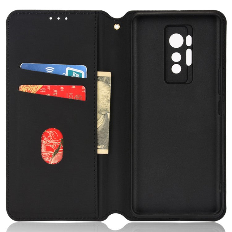 For TECNO Phantom X / AC8 Cell Phone Case Wallet Supporting Stand Imprinted Pattern PU Leather + TPU Phone Covering - Black