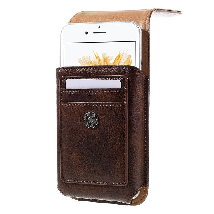 Belt Clip Leather Pouch Cover for iPhone 6s Plus / 6 Plus, Size: 16 x 8.4 x 1.8cm - Brown