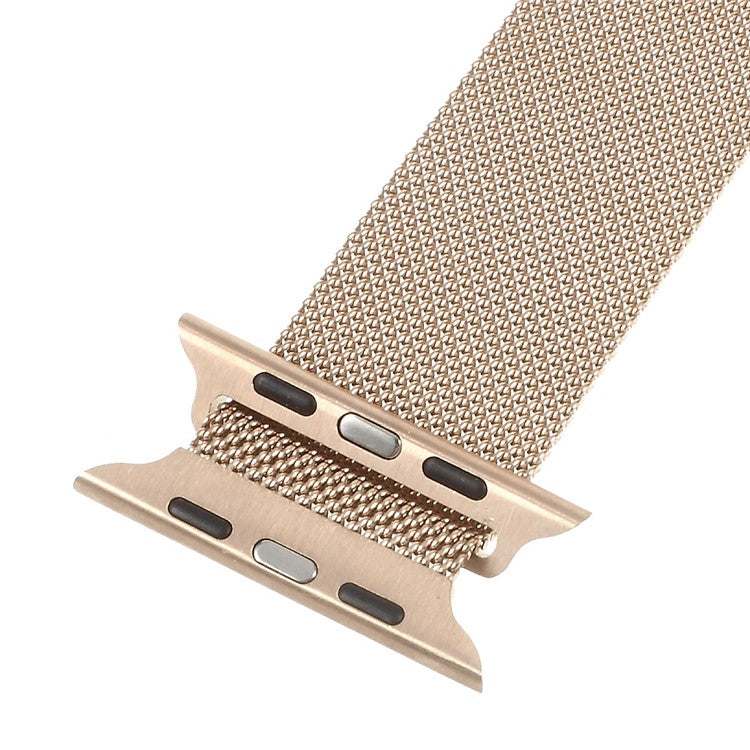 Milanese Stainless Steel Watchband Wristband for Apple Watch Series 10 46mm / Ultra 2 Ultra 49mm / 9 8 7 45mm / SE (2023) SE (2022) SE 6 5 4 44mm / 3 2 1 42mm - Rose Gold Color