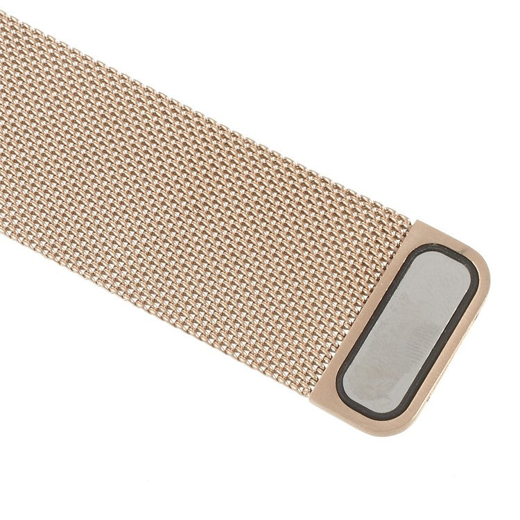 Milanese Stainless Steel Watchband Wristband for Apple Watch Series 10 46mm / Ultra 2 Ultra 49mm / 9 8 7 45mm / SE (2023) SE (2022) SE 6 5 4 44mm / 3 2 1 42mm - Rose Gold Color