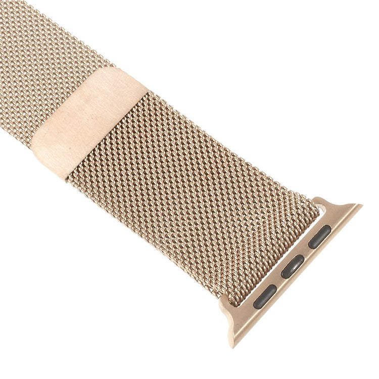 Milanese Stainless Steel Watchband Wristband for Apple Watch Series 10 46mm / Ultra 2 Ultra 49mm / 9 8 7 45mm / SE (2023) SE (2022) SE 6 5 4 44mm / 3 2 1 42mm - Rose Gold Color