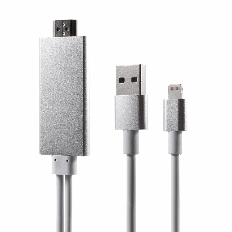 Lightning 8Pin to HDMI + USB Combo Adapter Cable for iPhone 6s iPad mini 4 - Silver Color